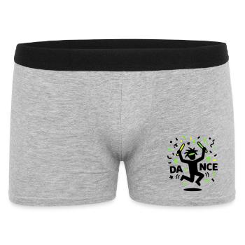 Tanzendes Strichmännchen Rave 90s Techno Party - Männer Boxer Shorts - Grau meliert - Vorne