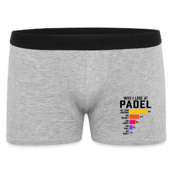 Padel Why I Lose at Padel - Men's Boxer Shorts - heather grey - Front