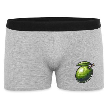 Olivgrüner Vintage-Geist - Männer Boxer Shorts - Grau meliert - Vorne