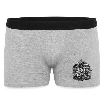 Vintage Forest Mushrooms Linocut - Men's Boxer Shorts - heather grey - Front