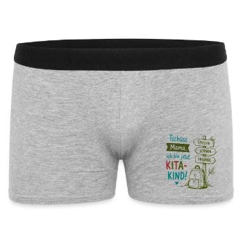 Tschüss Mama Kita-Kind Design - Männer Boxer Shorts - Grau meliert - Vorne