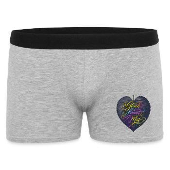 Gleich kommt Mut. - Männer Boxer Shorts - Grau meliert - Vorne