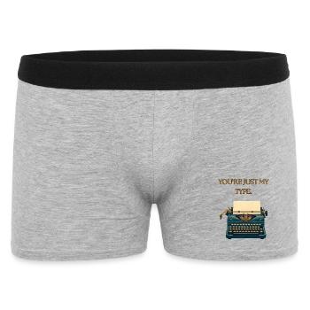 Du bist genau mein Typ - Männer Boxer Shorts - Grau meliert - Vorne