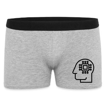 Ai, Künstliche Intelligenz, KI Technologie - Männer Boxer Shorts - Grau meliert - Vorne