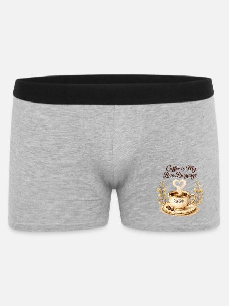 coffe_ist_my_live_language - Men's Boxer Shorts - heather grey