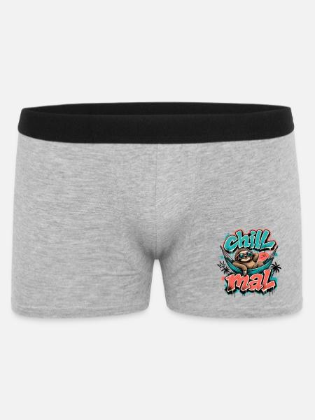 Chill Mal  Cooles Faultier Graffiti Design - Männer Boxer Shorts - Grau meliert