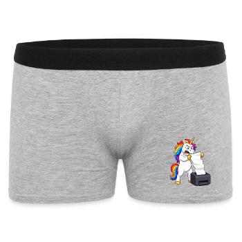 Funny Unicorn Printer Jam Rage - Men's Boxer Shorts - heather grey - Front