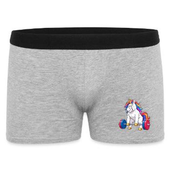 Funny Unicorn Gym Deadlift - Men's Boxer Shorts - heather grey - Front