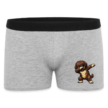Tamponnement du barbet dans le style de la bande dessinée - Boxer Homme - gris chiné - Devant