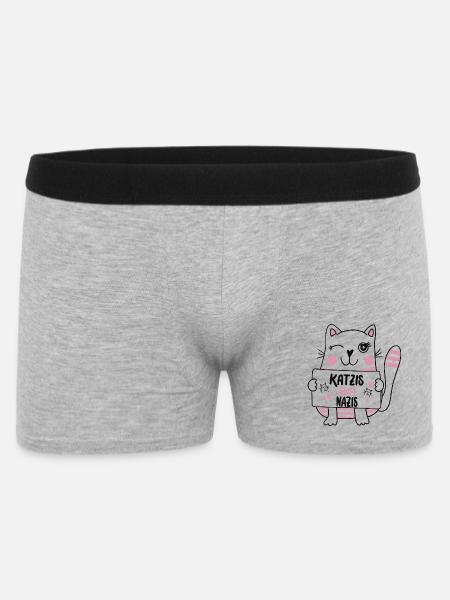 Katzis statt Nazis - Männer Boxer Shorts - Grau meliert