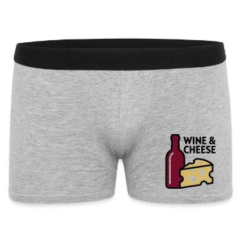 Wein Kaese Feinkost Logo - Männer Boxer Shorts - Grau meliert - Vorne