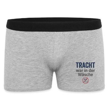 Tracht war in der Wäsche Volksfest Shirt - Männer Boxer Shorts - Grau meliert - Vorne