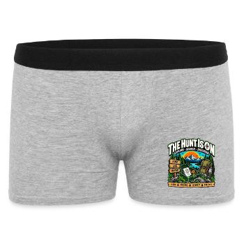 Geocaching Geschenk Outdoor Abenteuer Schatzsuche - Männer Boxer Shorts - Grau meliert - Vorne