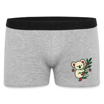 Koala Weihnachten Clipart - Männer Boxer Shorts - Grau meliert - Vorne