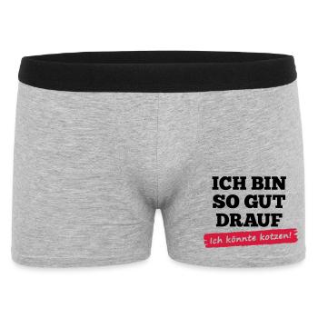 Sayings T-Shirt "I'm in a bad mood - I could - Men's Boxer Shorts - heather grey - Front