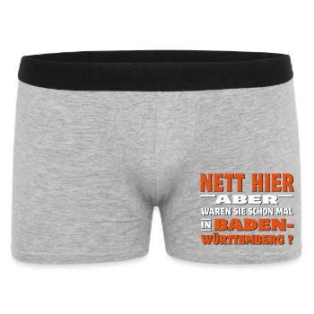 Nett hier - Aber waren Sie schon mal in Baden - Männer Boxer Shorts - Grau meliert - Vorne