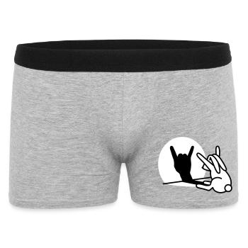 Rabbit Shadow Hand ROCK Music HARD ROCK Fan - Men's Boxer Shorts - heather grey - Front