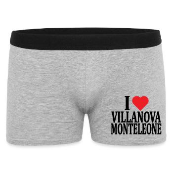 T-shirt J’adore Villanova Monteleone Sardaigne - Boxer Homme - gris chiné - Devant