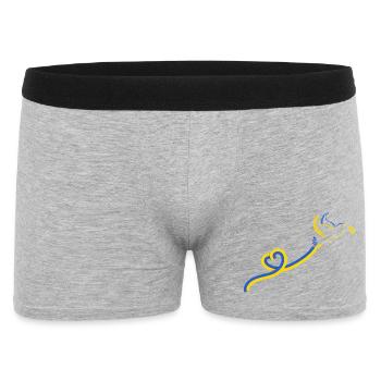 Dove Ribbon Blue Yellow Peace - Men's Boxer Shorts - heather grey - Front