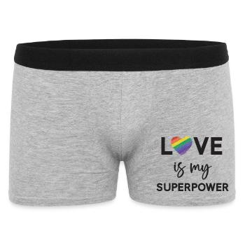 Pride Month - LGBTQ+ Love is My Superpower - Men's Boxer Shorts - heather grey - Front