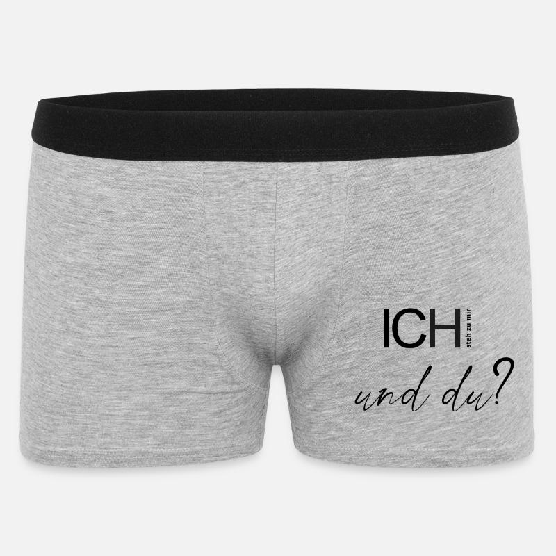 ICH steh zu mir und du? - Männer Boxer Shorts - Grau meliert