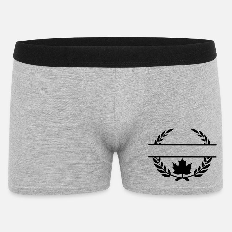 Canada maple leaf laurel wreath - Men's Boxer Shorts - heather grey