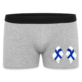Two flags of Finland crossed - Men's Boxer Shorts - heather grey - Front