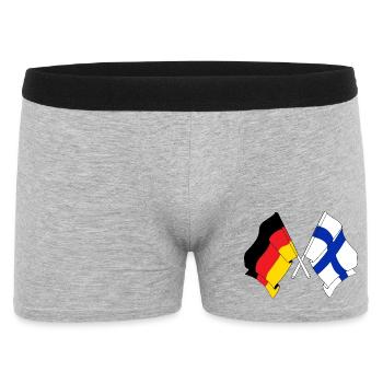Two flags crossed of Germany, flag Finland - Men's Boxer Shorts - heather grey - Front