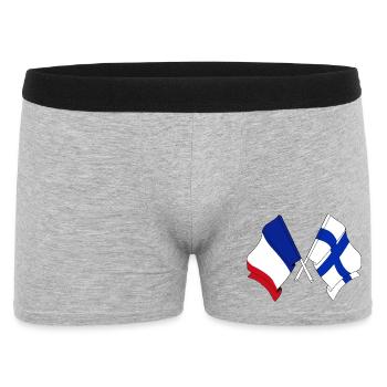 Two flags crossed from France flag Finland - Men's Boxer Shorts - heather grey - Front
