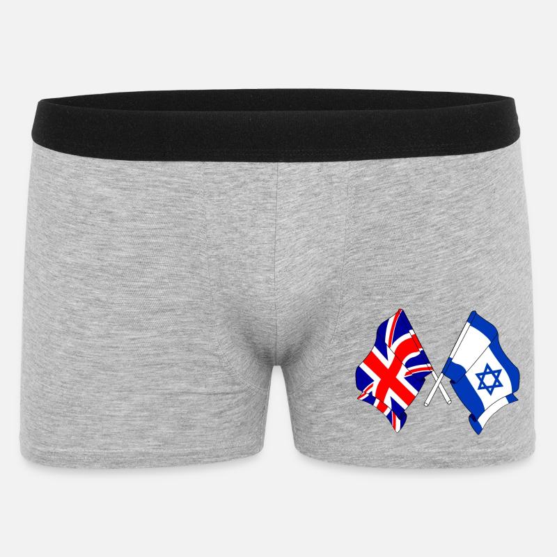 Drapeau de l’Angleterre et drapeau d’Israël - Boxer Homme - gris chiné