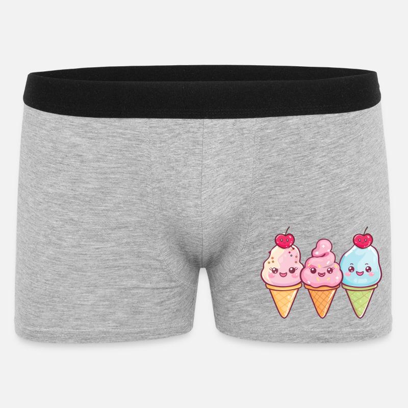 Die drei Eisfreunde! - Männer Boxer Shorts - Grau meliert