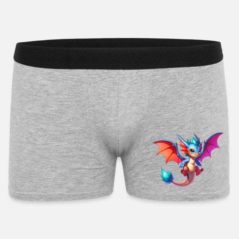 Drache - Männer Boxer Shorts - Grau meliert