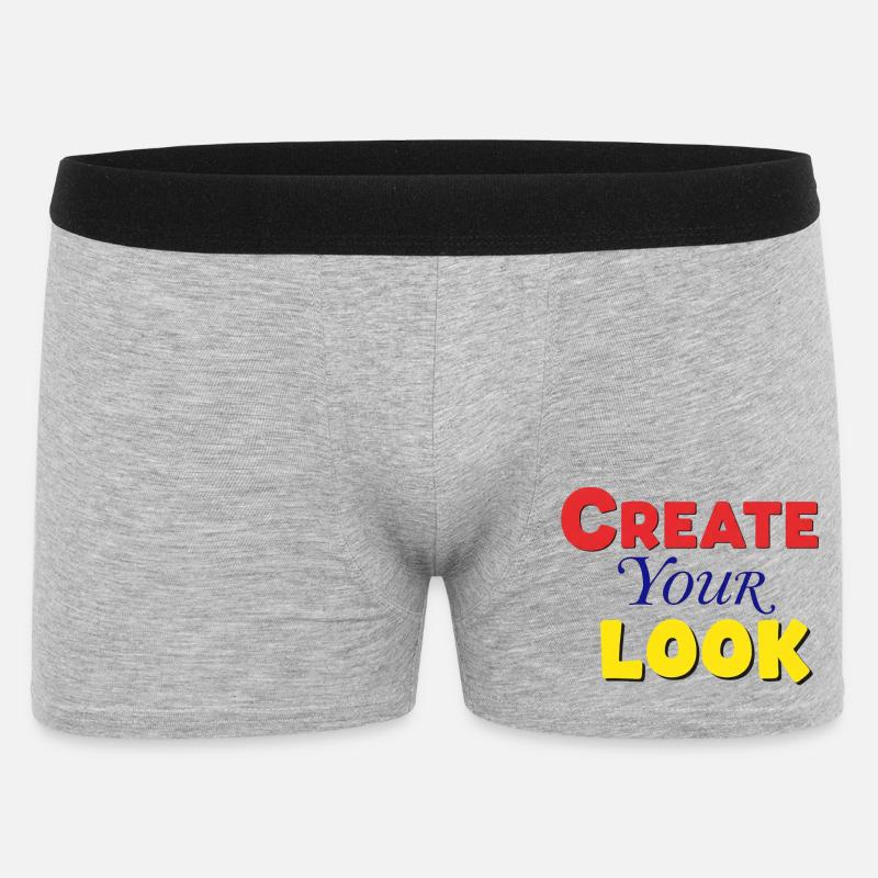 Lebendiges, farbenfrohes, kreatives Textdesign - Männer Boxer Shorts - Grau meliert