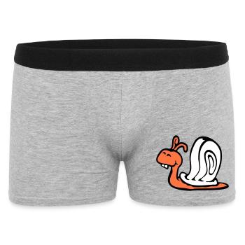 Schnecke Hasenzähne niedlich süß glücklich lustig - Männer Boxer Shorts - Grau meliert - Vorne
