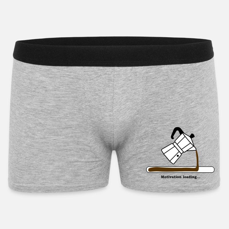 Motivation Loading mit Kaffee - Männer Boxer Shorts - Grau meliert