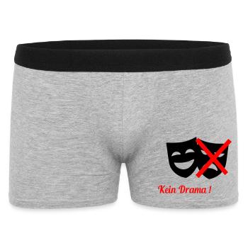 No drama - Men's Boxer Shorts - heather grey - Front