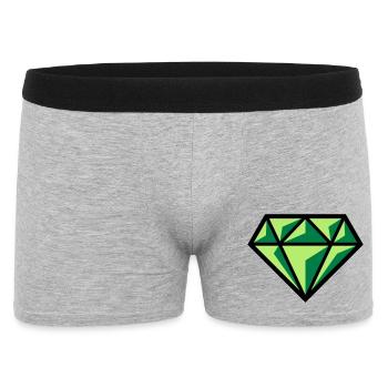 Diamant (Edelstein Brillant Symbol / POS Gre 3C) - Männer Boxer Shorts - Grau meliert - Vorne