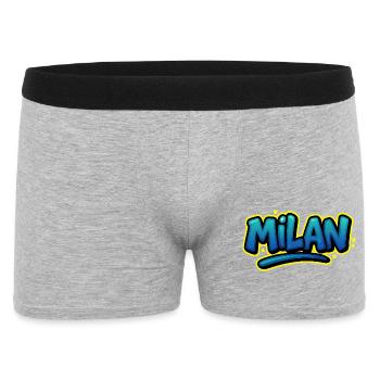 Graffiti Vorname Leon kann auf allem gedruckt werden! - Männer Boxer Shorts - Grau meliert - Vorne