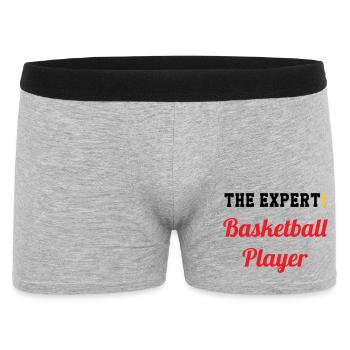 Der Basketball-Experte - Männer Boxer Shorts - Grau meliert - Vorne