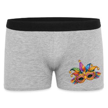 Masque de carnaval coloré – motif élégant de carnaval - Boxer Homme - gris chiné - Devant
