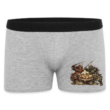Ramen Nudeln Schlacht der Samurai Japan cool - Männer Boxer Shorts - Grau meliert - Vorne