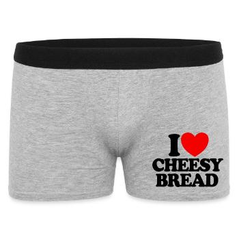 J’adore le pain au fromage. Mon plat préféré : le pain au fromage. - Boxer Homme - gris chiné - Devant