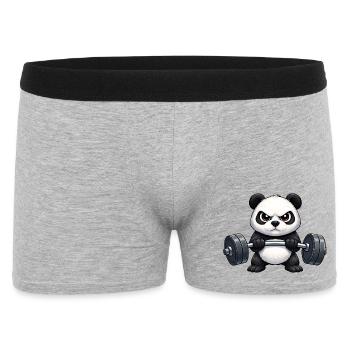 Cool Panda Dumbbell Fitness Bodybuilder Training - Men's Boxer Shorts - heather grey - Front