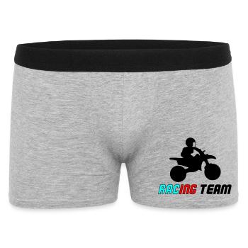 Racing Neon Typo Sprint - Männer Boxer Shorts - Grau meliert - Vorne