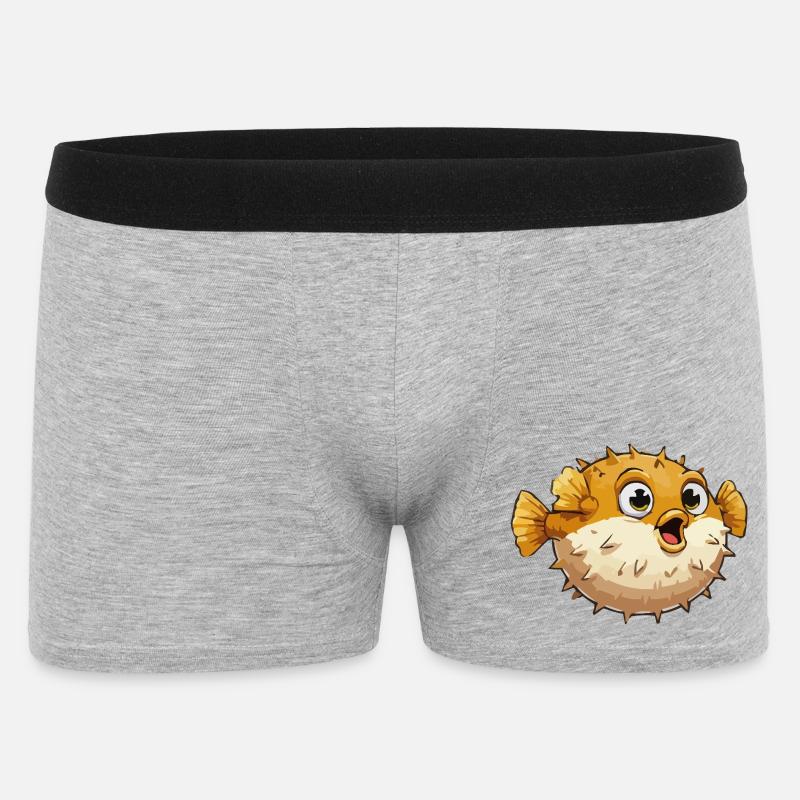 Puffer Fish Comic - Men's Boxer Shorts - heather grey