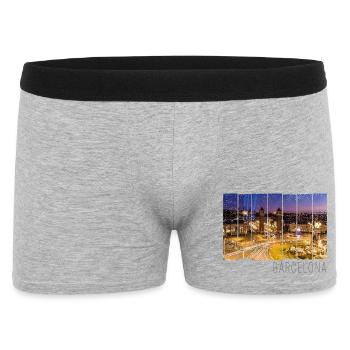 Barcelona Plaza de Espana in Katalonien Spanien - Männer Boxer Shorts - Grau meliert - Vorne