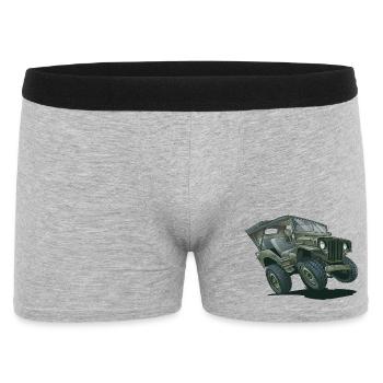 Willys MB Off-Road Vehicle with Soft Top | RCCX - Men's Boxer Shorts - heather grey - Front
