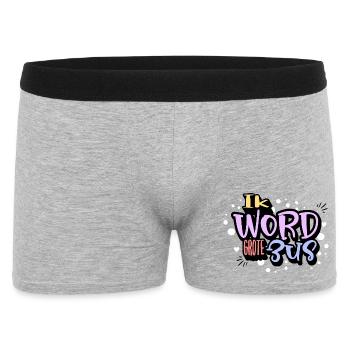 "Ich werde eine große Schwester" Schwangerschaftsankündigung - Männer Boxer Shorts - Grau meliert - Vorne