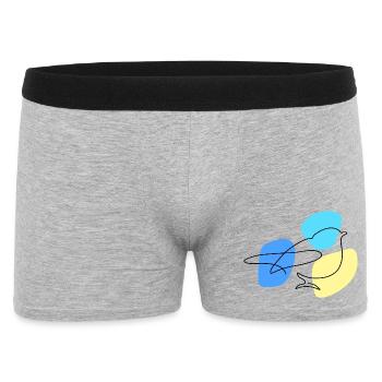 Lineart Blue avec des formes pastel - Boxer Homme - gris chiné - Devant
