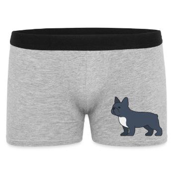 Silhouette du bouledogue français bleu - Boxer Homme - gris chiné - Devant